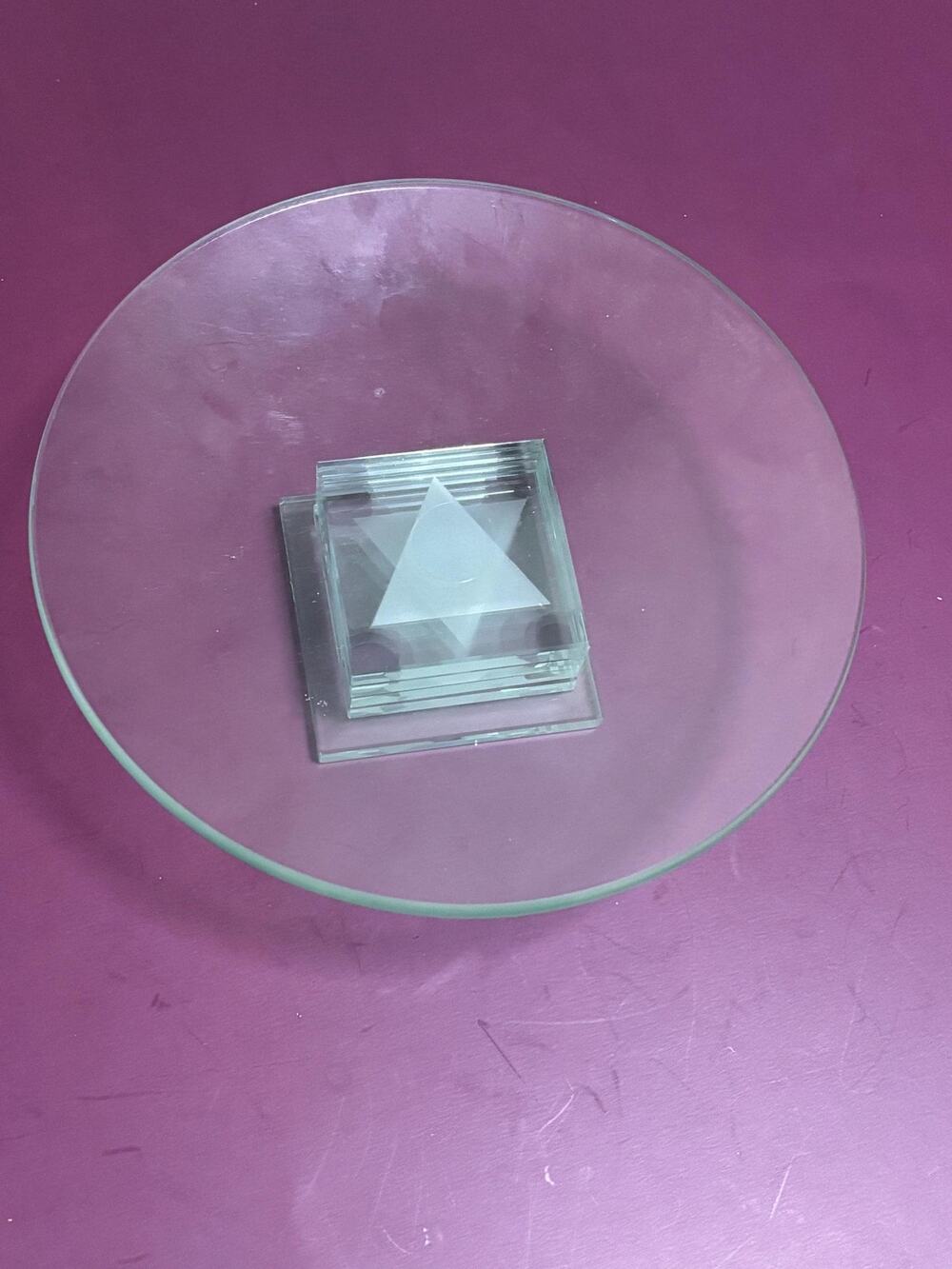 Vintage PRIMA DONNA Judaica Judaism Raised Dish 7.75" Round 2.25" Tall